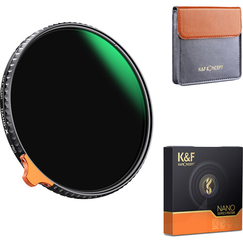 K&F Concept 82mm Nano X-Pro Slim Waterproof Anti Scratch Green Coated HD Variable ND2-400 Filter KF01.1619 - 3